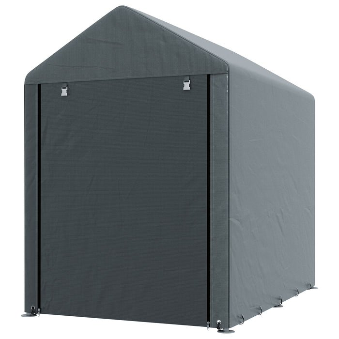 Portable Garden Storage Shed - 1.2 x 1.8m, Roll-up Door, Motorcycle & Bike Shelter - Ideal for Garden Tools & Outdoor Equipment Protection