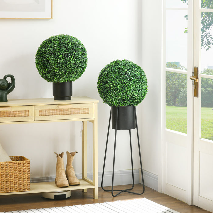 Artificial Topiary Balls Twin Pack - 40cm Faux Boxwood Decorative Spheres, Indoor/Outdoor Hanging Greenery - Home & Garden Elegant Décor Solutions