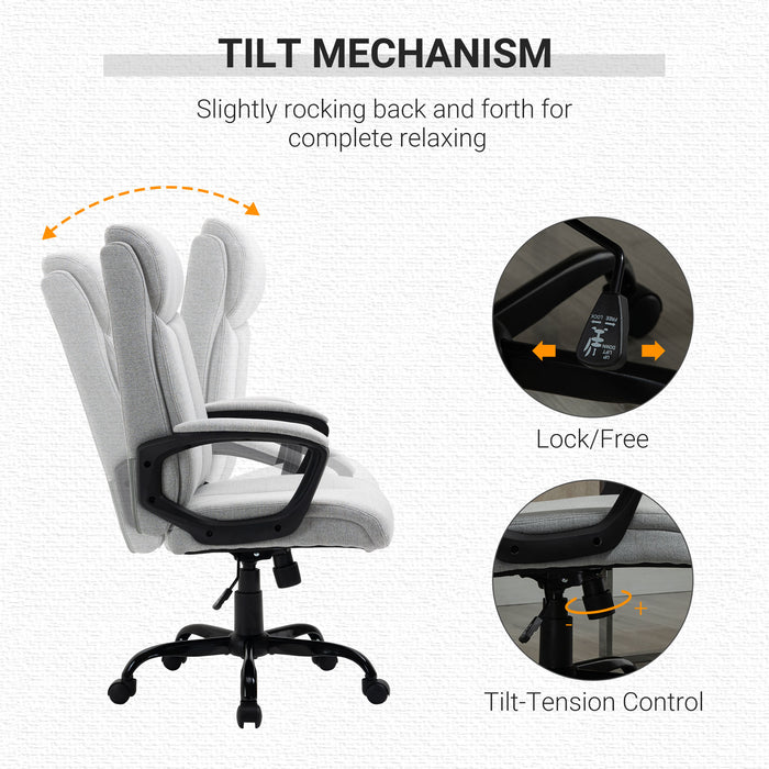 Ergonomic High Back Executive Chair - Swivel Office Task Seat with Padded Armrests & Adjustable Height - Ideal for Comfortable Home Office Use