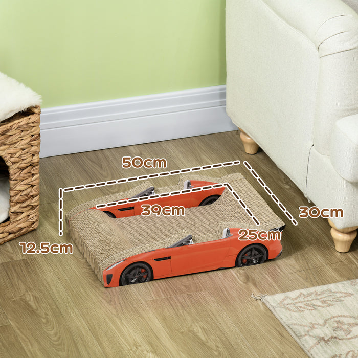 Car-Shaped 2-in-1 Cat Scratching Board - Includes Catnip - Entertaining and Scratching Solution for Cats