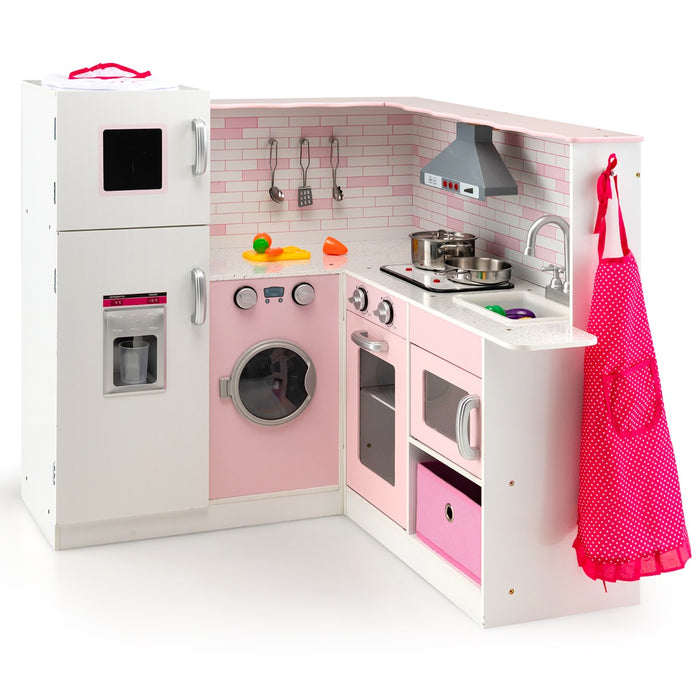 Kids Corner - Play Kitchen Set Complete with Apron and Chef Hat - Perfect Roleplay Toy for Young Chefs