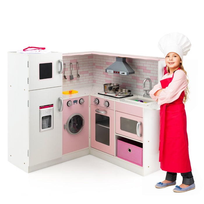 Kids Corner - Play Kitchen Set Complete with Apron and Chef Hat - Perfect Roleplay Toy for Young Chefs