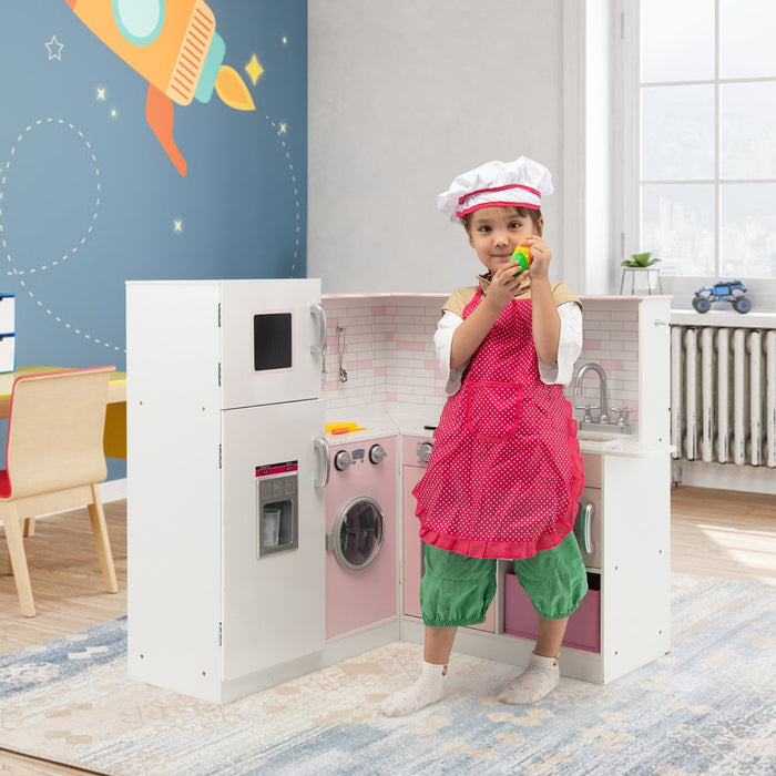 Kids Corner - Play Kitchen Set Complete with Apron and Chef Hat - Perfect Roleplay Toy for Young Chefs