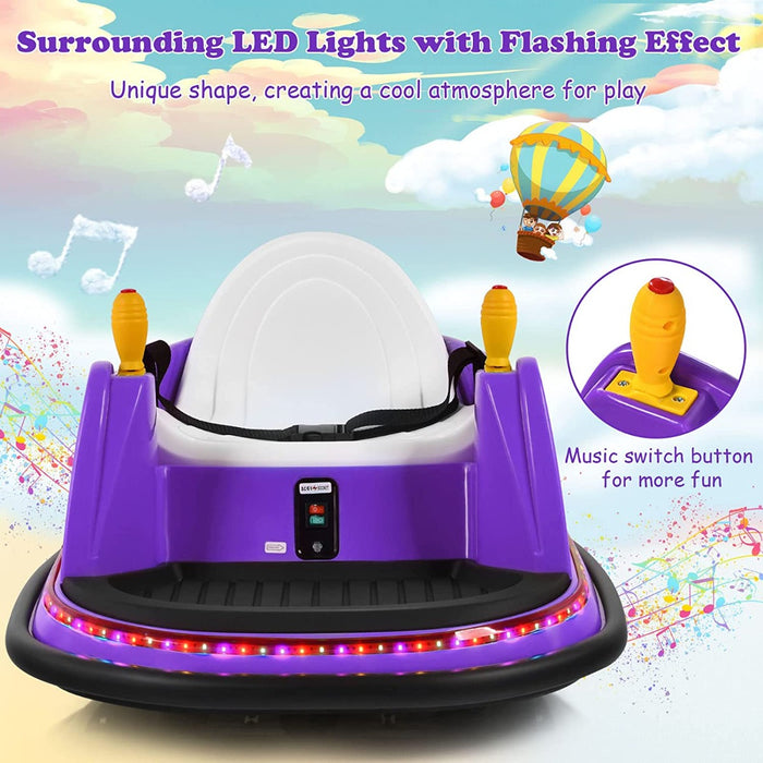 Kids Ride-On Bumper Car - Pink Car with Colorful Flashing Lights and Music - For Junior Adventurers and Fun Playtime Experience