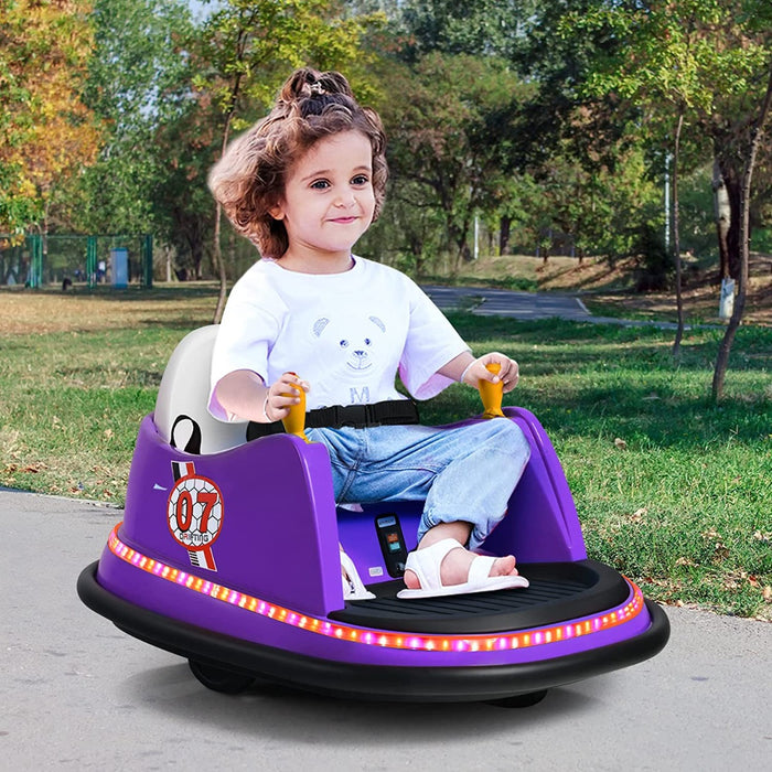 Kids Ride-On Bumper Car - Pink Car with Colorful Flashing Lights and Music - For Junior Adventurers and Fun Playtime Experience