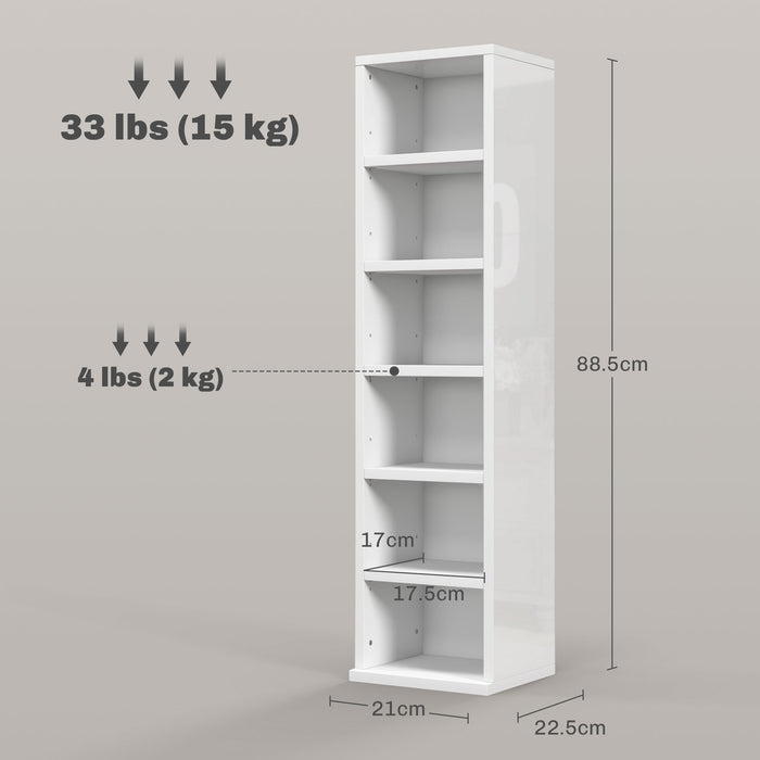 CD Storage Unit Twin Pack - 102-Disc Capacity in High Gloss White - Ideal for Music and Movie Collectors