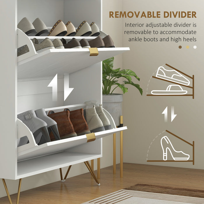 Flip Drawer Space-Saving Shoe Organizer - Slim, Compact Design for Narrow Spaces - Ideal Storage Solution for Small Apartments and Entryways