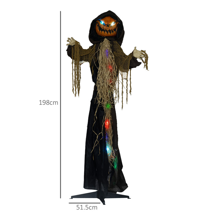 78-Inch Light-Up Straw Pumpkin - Halloween Decoration with Illuminated Eyes - Perfect for Haunted House, Indoor, and Outdoor Displays