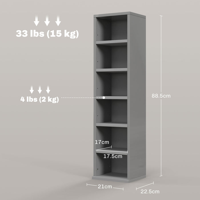 CD Storage Unit Pair with 102 Capacity - Sleek High Gloss Grey Finish - Ideal for Music Collectors and Organizational Enthusiasts