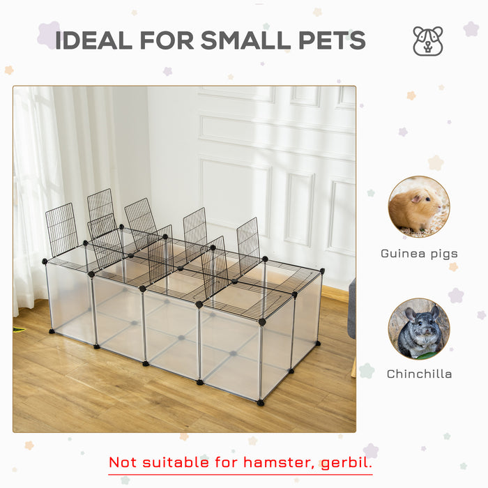 28-Panel DIY Pet Playpen with Door - Transparent Small Animal Cage for Guinea Pigs, Rabbits, Chinchillas - Easy Assembly & Customizable Habitat Design