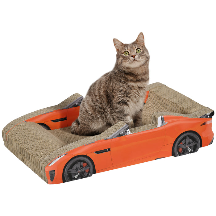 Car-Shaped 2-in-1 Cat Scratching Board - Includes Catnip - Entertaining and Scratching Solution for Cats