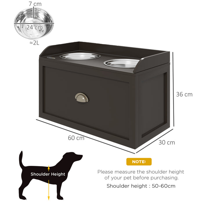 Elevated Stainless Steel Dog Feeding Station - Large Dog Bowls with 21L Food Storage Drawer - Perfect for Big Breed Mealtime Comfort