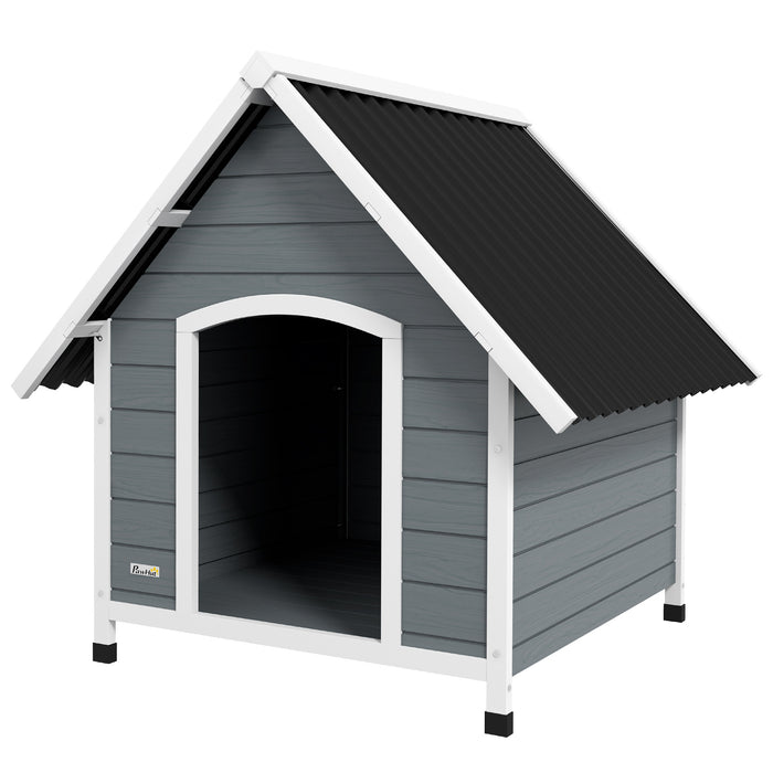 Wooden Dog Kennel with Removable Floor - Weather-Resistant Outdoor Shelter for Large Dogs, 110x98x106.5 cm - Ideal Comfort for Your Pet’s Outdoor Living