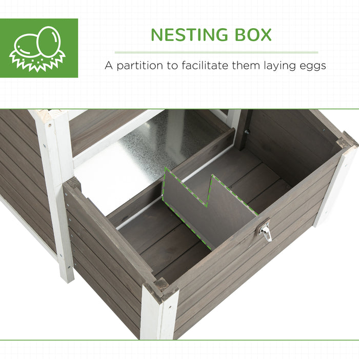 Deluxe 2-Tier Wooden Chicken Coop - Spacious Hen House with Nesting Box, Removable Tray, and Outdoor Run - Ideal Poultry Habitat for Backyard Farmers