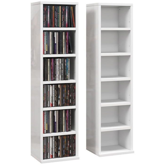 CD Storage Unit Twin Pack - 102-Disc Capacity in High Gloss White - Ideal for Music and Movie Collectors