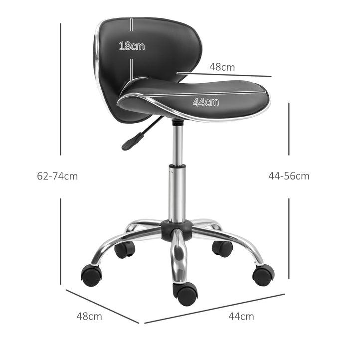 Adjustable Swivel Salon Chair - Ergonomic Rolling Stool for Beauty Spa, Black - Comfort Seating for Beauticians and Therapists