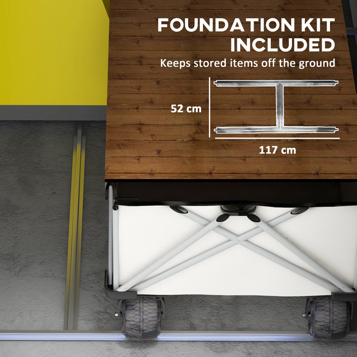 Outdoor Polypropylene Tool Shed 4x3 with Foundation Kit - Ventilated, Lockable Storage Unit for Garden Equipment - Ideal for Secure Organization in Any Backyard