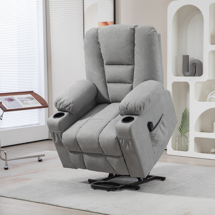 ComfortMax Elite 3050 - Fabric Upholstered Oversized Lift Chair with Remote, Side Pockets & Cup Holder - Recliner for Elderly, Enhanced Living Room Comfort