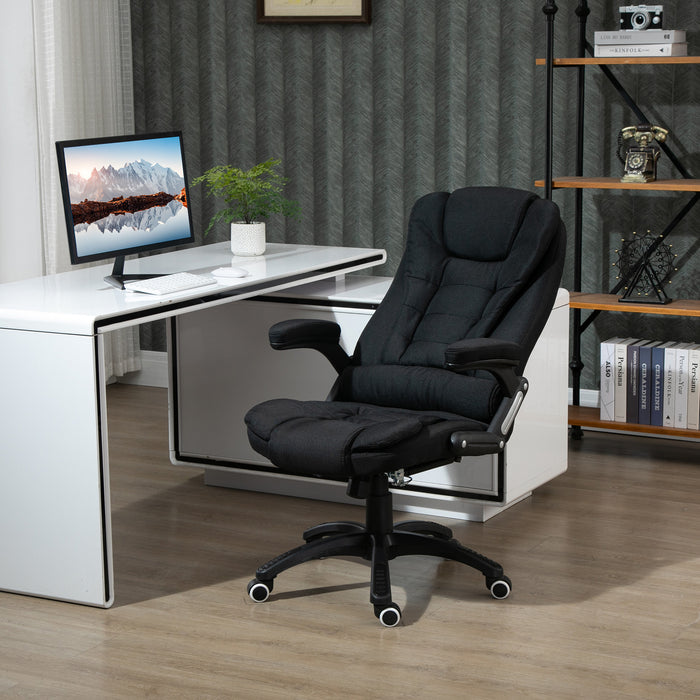 Ergonomic Desk Chair with Adjustable Height and Reclining Tilt - Comfortable Armrests and Lumbar Support - Ideal for Home Office and Long Working Hours