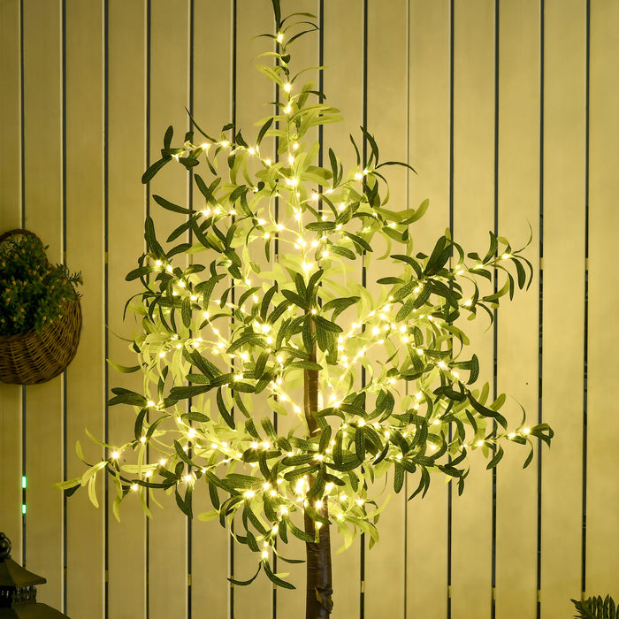 6ft Artificial Olive Tree Lamp with 300 LEDs - Warm White Twinkle for Indoor Ambiance - Perfect for Parties, Weddings, and Christmas Decor