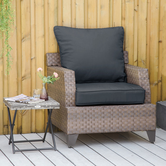 Olefin Deep Seating Cushion Set - 63x55x15cm Fade Resistant Patio Chair Cushions - Ideal for Rattan Sofas & Outdoor Seating Comfort, Dark Grey