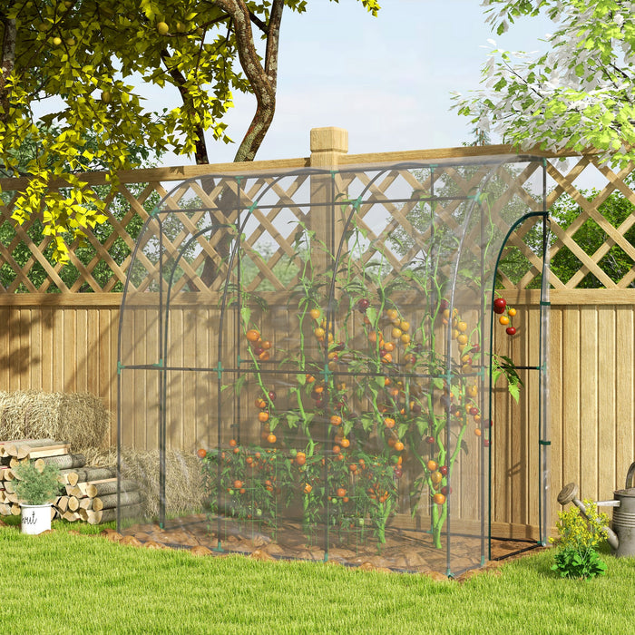 Spacious 214cm x 118cm Walk-In Greenhouse - Lean-To Design with Gardening Accessories - Ideal for Urban Gardeners & Patio Planting