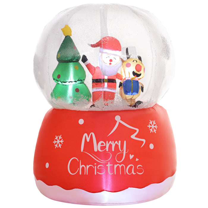 Outsunny 5.5FT Christmas Inflatable Crystal Ball with Santa Claus, Reindeer and Xmas Tree, Inflatable Christmas Decoration, Christmas Blow Up Crystal Ball with LED Lights for Indoor, Outdoor