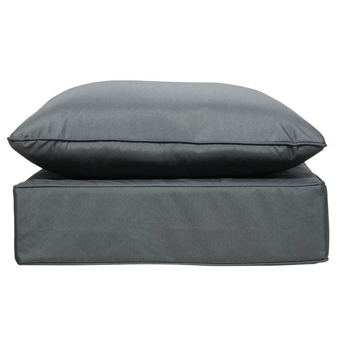 Olefin Deep Seating Cushion Set - 63x55x15cm Fade Resistant Patio Chair Cushions - Ideal for Rattan Sofas & Outdoor Seating Comfort, Dark Grey