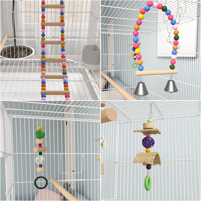 Bird Cage with Stand for Small Birds - Includes Toys & Accessories for Canaries and Finches - Ideal for Pet Bird Care and Enrichment