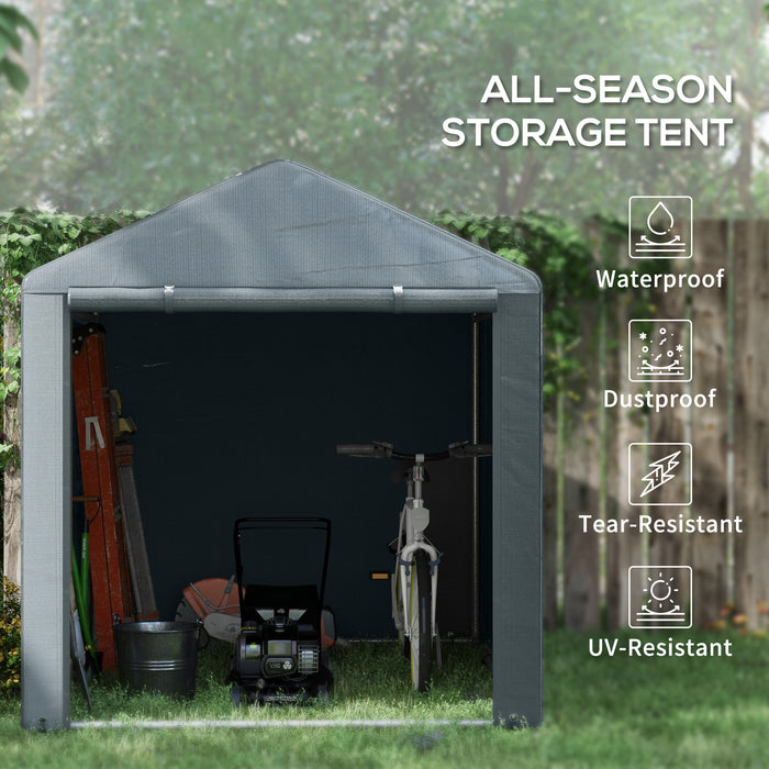 Garden Storage Shed Tent 1.6 x 2.2m - Includes Accessories, Dark Grey - Ideal Outdoor Organizer for Tools and Equipment