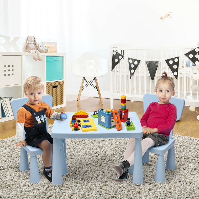 KidKraft - Blue Multi Activity Table and Chair Set Designed for Children - Ideal for Homeschooling, Crafting and Snack Time