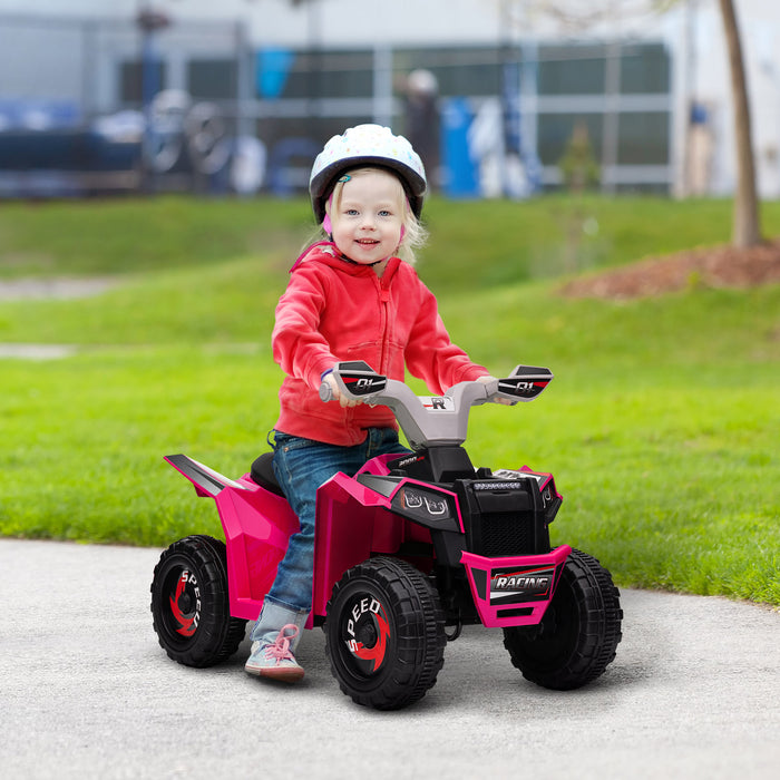 Pink 6V Quad Bike for Toddlers - Durable Wear-Resistant Wheels with Forward and Backward Functions - Perfect Ride-On Toy for 18-36 Month Olds