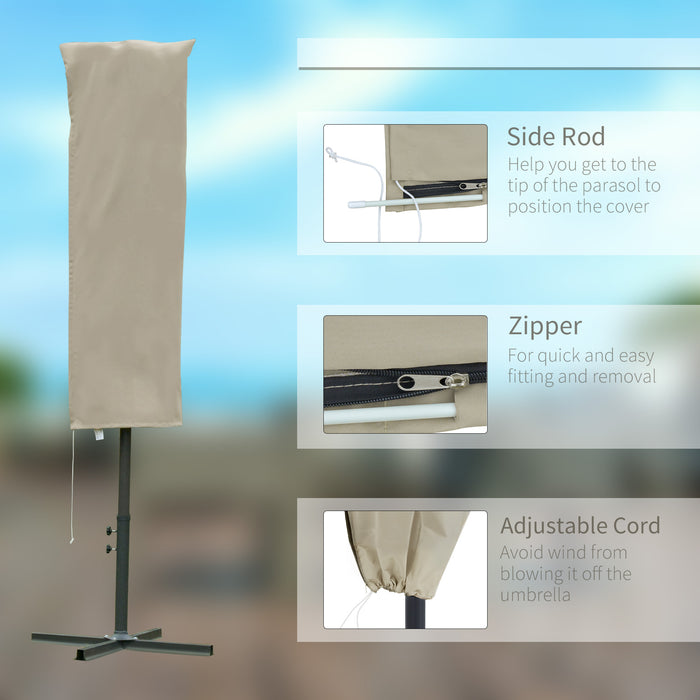 Outdoor Cantilever Umbrella Cover - Weatherproof Parasol Protector with Rod and Zipper - Ideal for Garden Patio Protection