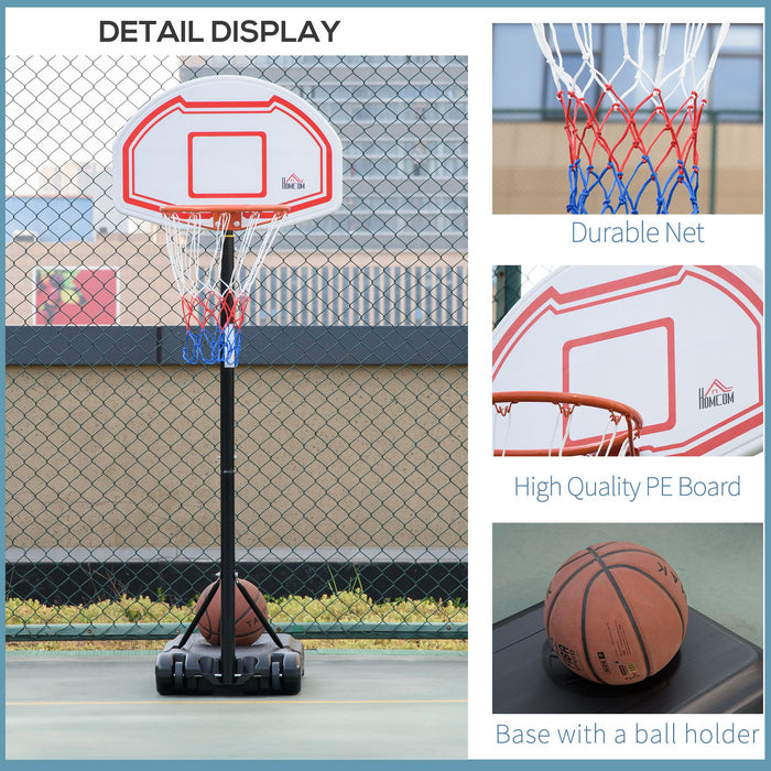 Portable Outdoor Basketball Hoop - Adjustable Height Stand with Sturdy Rim and Wheels - Ideal for Home Courts and Driveway Play