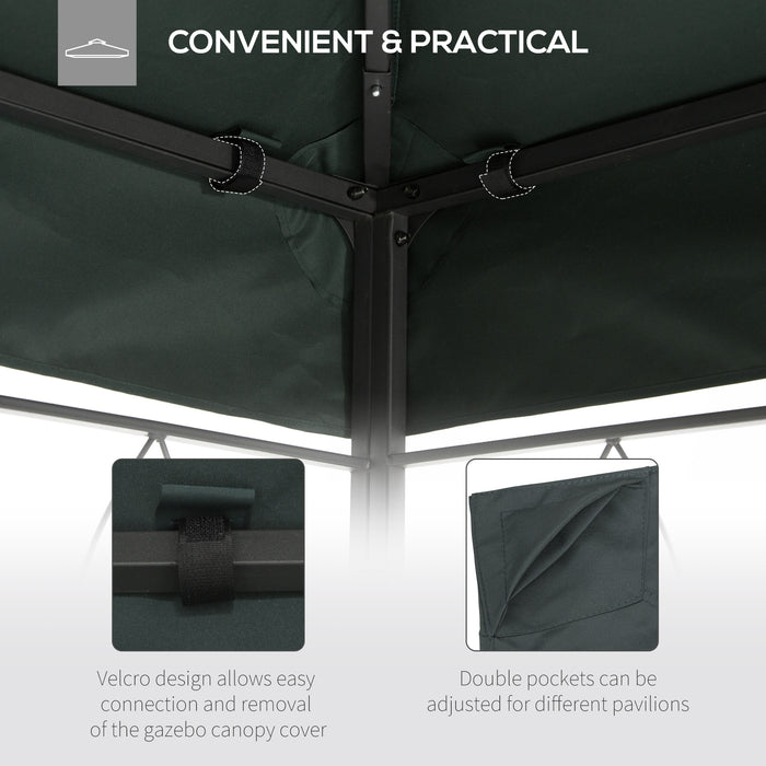 3x4m Gazebo Replacement Canopy - UV-Protective 2-Tier Roof Top for Garden Patio - Ideal for Outdoor Sun Shelter, Deep Grey (Top Only)