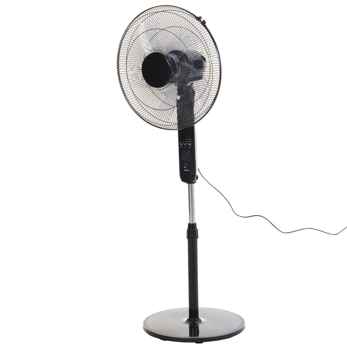 Cool Breeze Oscillating Floor Fan - Remote Controlled, Adjustable Height & Speed Modes, 7.5-Hr Timer - Indoor Air Cooling and Refreshing Solution