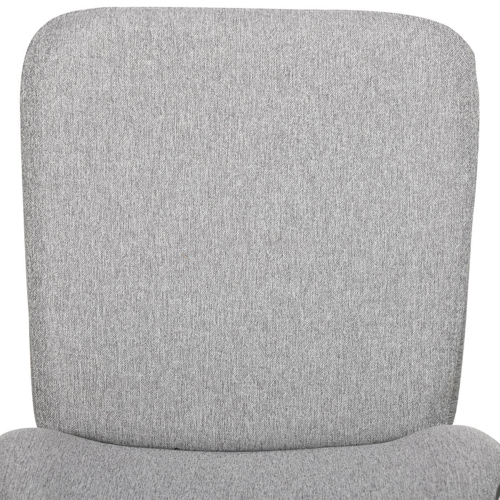 Linen-Touch Fabric Bar Chairs Set of 4 - Upholstered Stools with Backs & Sturdy Steel Legs for Kitchen and Dining Room - Elegant Light Grey Seating Solution