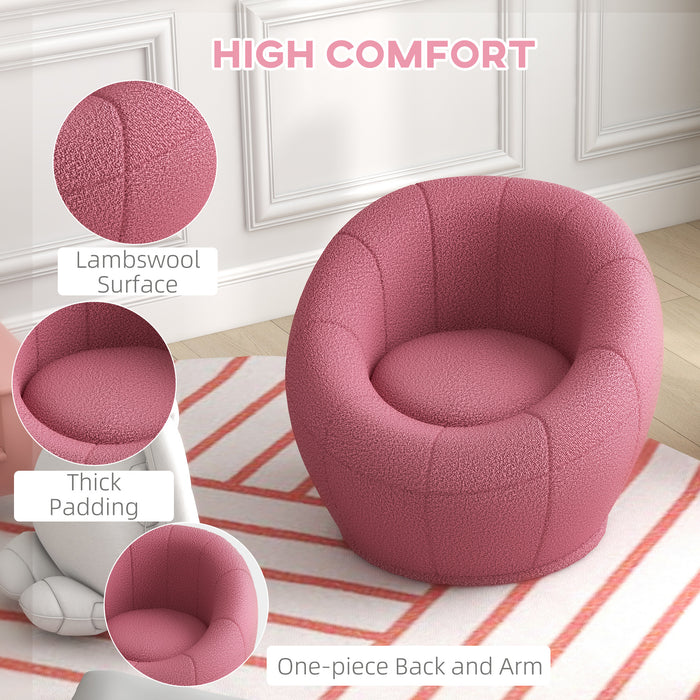 Swivel Upholstered Accent Chair - Modern Armchair for Living Room, Bedroom, Home Office - Comfy Pink Seating Solution for Stylish Decor