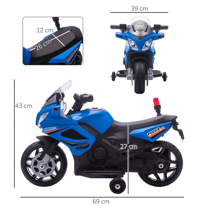 Kids 6V Electric Police Motorcycle - Ride-On Toy with Siren, Lights, Horn, and Realistic Sounds - Perfect for Toddlers Aged 18-36 Months Outdoor Fun