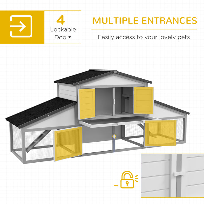 Outdoor Bunny House with Spacious Run - Large Rabbit Hutch, Easy-Clean Tray, Access Ramp - Ideal for Pet Rabbits and Small Animals