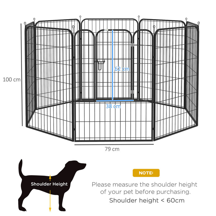 Heavy Duty 8-Panel Pet Playpen - Puppy and Rabbit Safe Enclosure, Foldable Design for Indoor & Outdoor Use - 80 x 100 cm Spacious Exercise Area