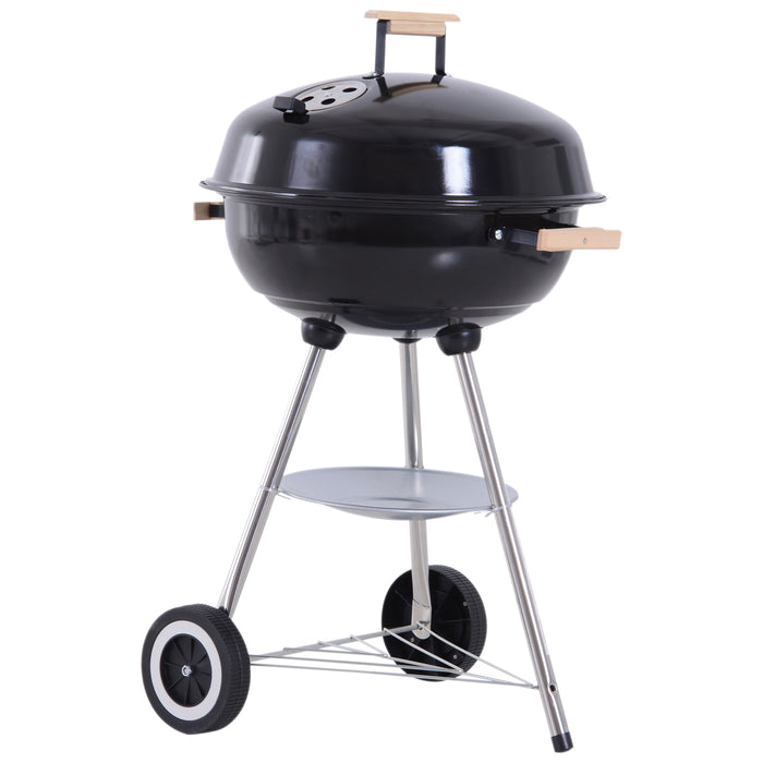 Portable Round Kettle Charcoal BBQ Grill - Adjustable Heat Control for Outdoor Grilling - Ideal for Patio Parties and Family Gatherings