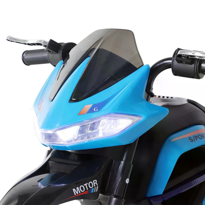 Kids Motorbike Scooter - 6V Electric Ride On with Brake Lights and Music - Ideal for Toddlers and Young Children