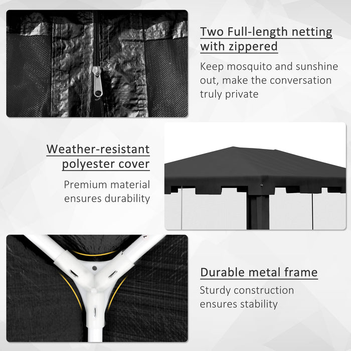 Outdoor Party Tent 4x3m - Waterproof Wedding Gazebo with PE Canopy Shade and Panels - Ideal for Gatherings and Celebrations