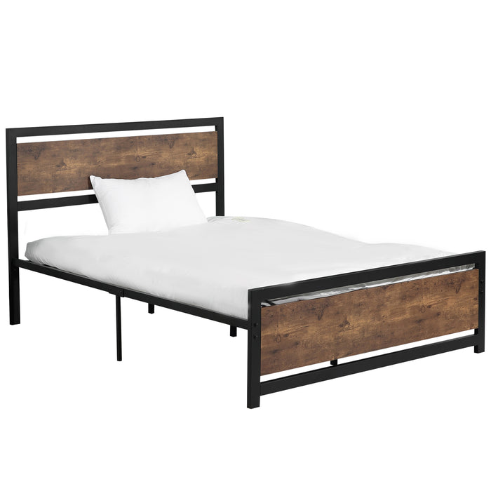 Strong Slat Support Twin Metal Bed Frame - Full Size with Headboard & Footboard, Underbed Storage Space - No Box Spring Required, Ideal for Kids & Guest Rooms