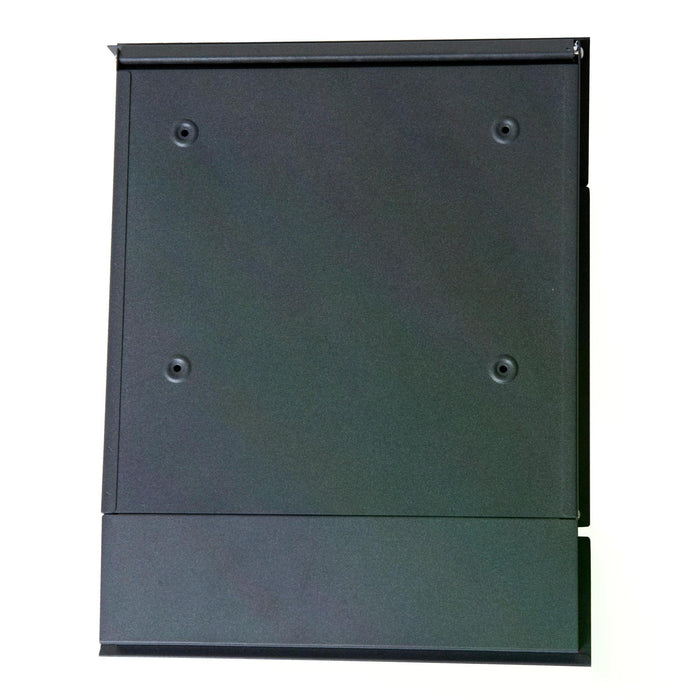 Lockable Steel-Grey Mailbox - Secure Wall-Mounted Postal Box for Outdoor Use - Ideal for Home & Office Mail Protection