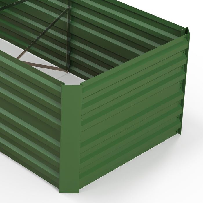 Galvanized Steel Raised Garden Bed - Durable Outdoor Planters with Multi-Reinforced Rods, 180 x 90 x 59 cm, Green - Ideal for Gardening Enthusiasts and Urban Farmers