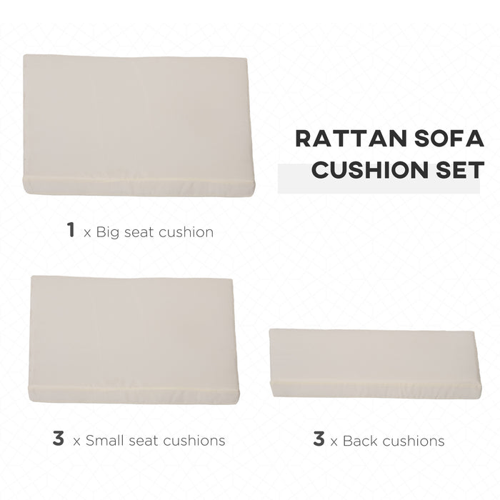 Outdoor Cushion Pad Set for Rattan Furniture - 7-Piece Cream Garden Furniture Cushions for Patio Conversation Sets - Lightweight and Comfortable Design for Outdoor Seating