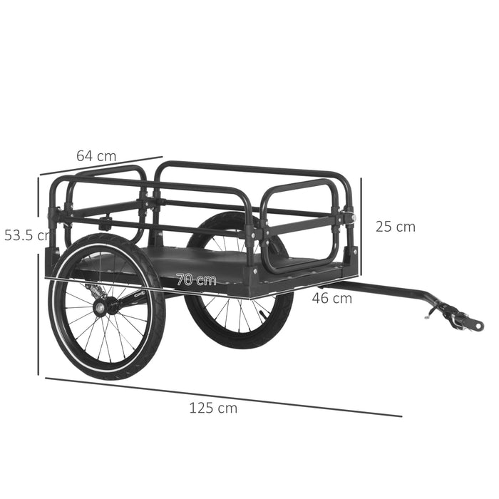 Heavy-Duty Steel Bicycle Trailer with Suspension - Dual-Wheel Outdoor Bike Wagon with Enhanced Safety Features - Convenient Storage Carrier for Touring and Shopping