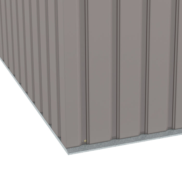 Corrugated Garden Shed - 9x4ft Light Grey Metal Storage for Outdoor Equipment and Tools, with Ventilation and Double Doors - Ideal for Home Garden and Yard Maintenance